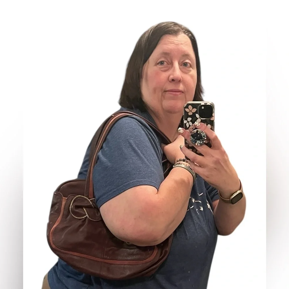 See By Chloe Brown Leather Shoulder Bag with Tan Accents - Picture 12 of 14
